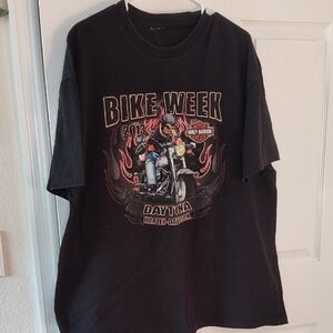 Harley-Davidson Black Short Sleeve Tee with Graphic Design